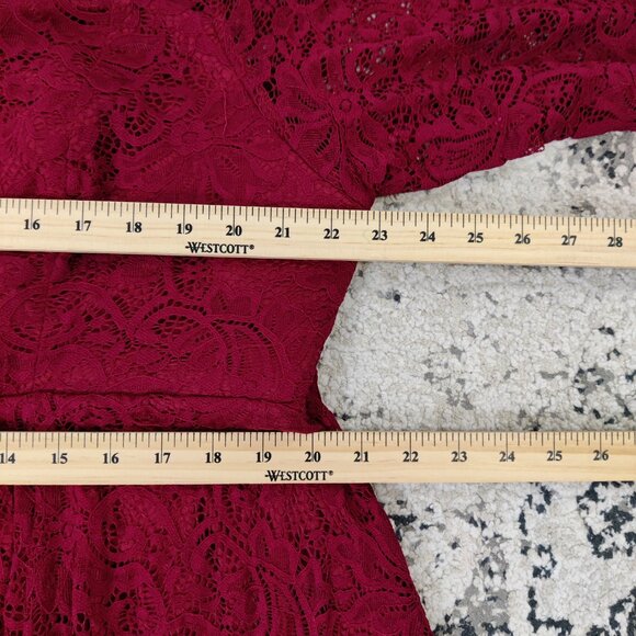 Torrid Women's Midi Dress Size 26 Red Lace Lined Party Prom Dinner Summer Date - Picture 11 of 13